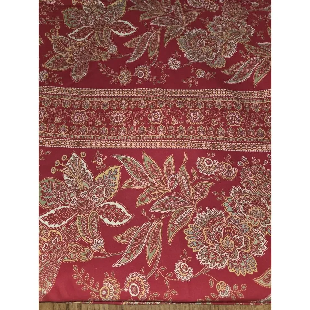 Pottery Barn Queen Duvet Cover With Euro Shams Red Paisley